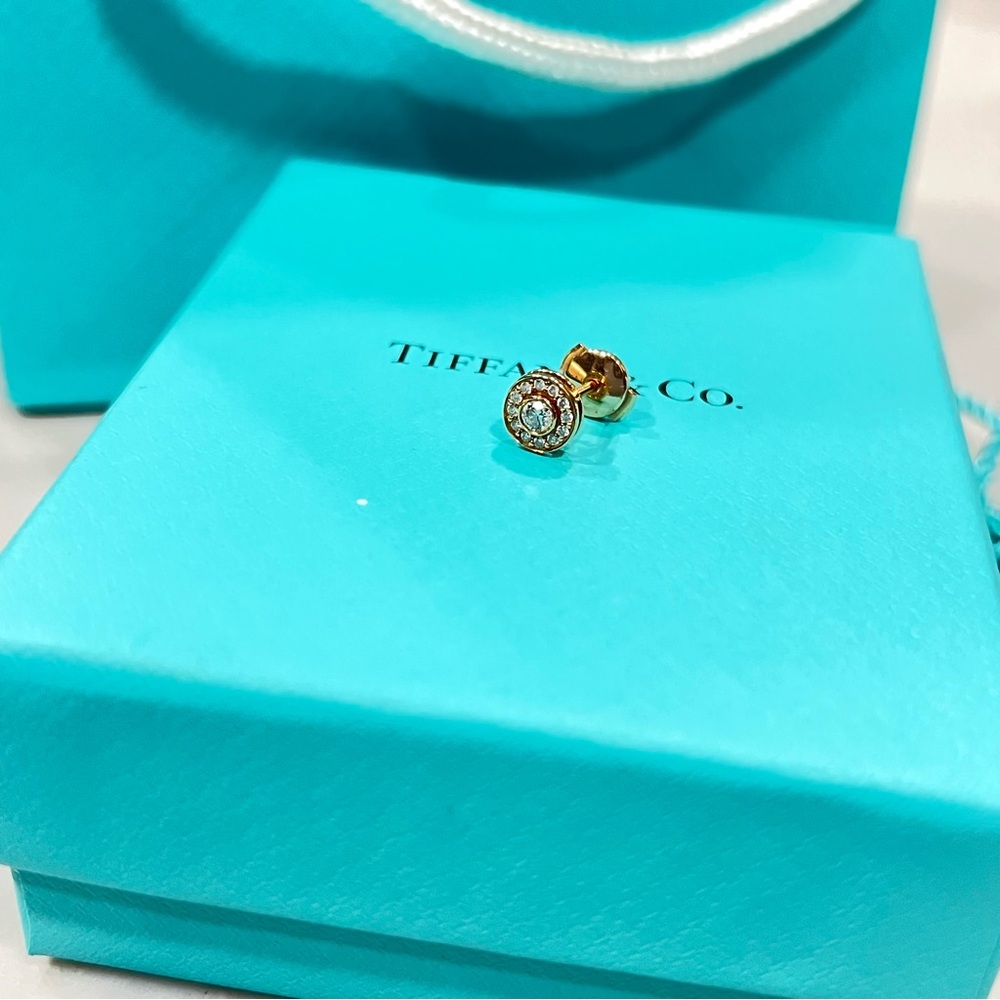 Tiffany & Co. 18K SINGLE earrings Rose Gold with Diamond